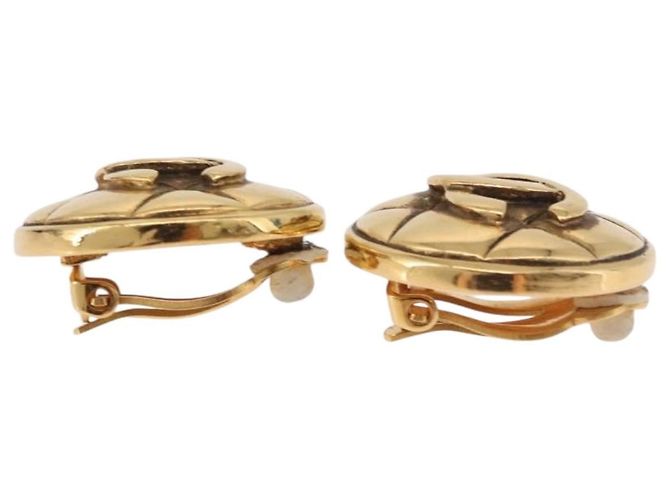 Orecchini CHANEL metallo Gold Tone CC Auth 184007V - vista 7