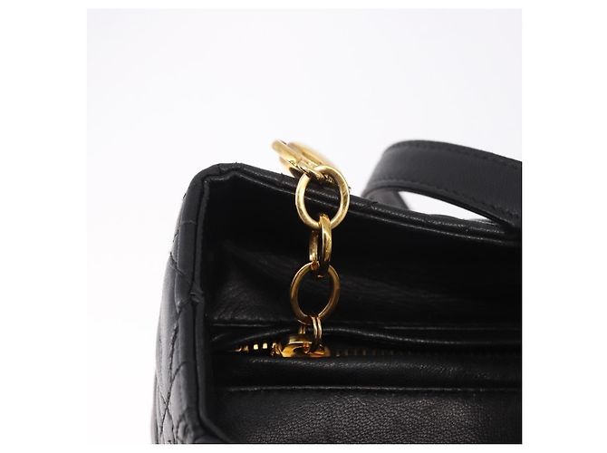 Borsa Christian Dior Lady Dior Canage in pelle di agnello 2way Nero Oro Auth 183708V - vista 17