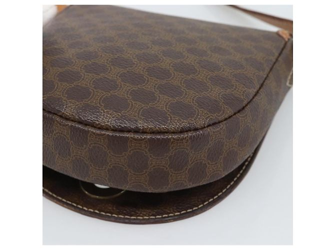 Céline Borsa a tracolla circolare CELINE Macadam Canvas PVC Pelle Marrone Oro Auth 184306 D'oro - vista 12