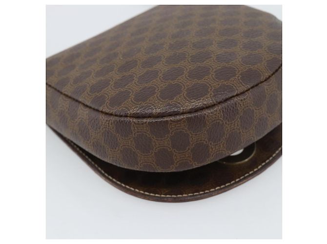 Céline Borsa a tracolla circolare CELINE Macadam Canvas PVC Pelle Marrone Oro Auth 184306 D'oro - vista 13