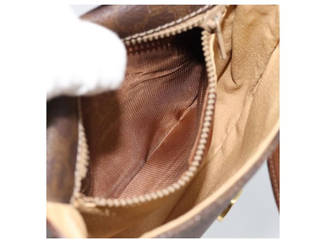 Céline Borsa a tracolla circolare CELINE Macadam Canvas PVC Pelle Marrone Oro Auth 184306 D'oro - vista 20