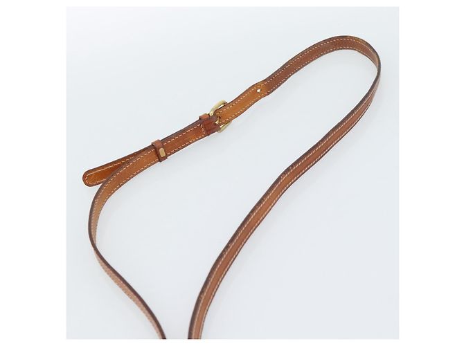 Céline Borsa a tracolla circolare CELINE Macadam Canvas PVC Pelle Marrone Oro Auth 184306 D'oro - vista 8