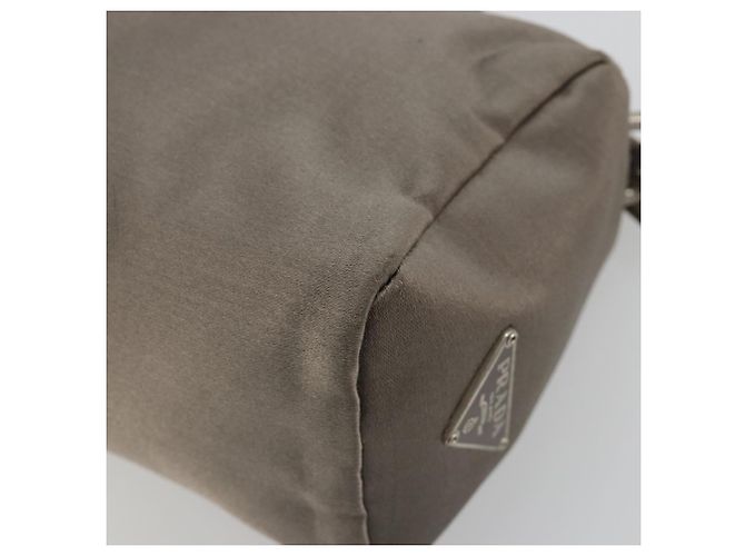 PRADA Handpouch aus Satin Grau Silber Authentisch 182660A Braun - Ansicht 12