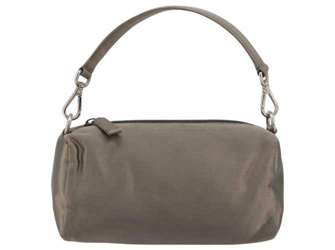 PRADA Handpouch aus Satin Grau Silber Authentisch 182660A Braun - Ansicht 2