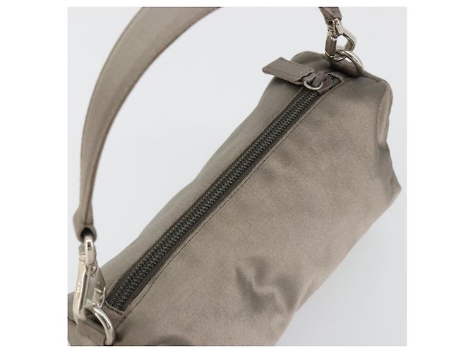 PRADA Handpouch aus Satin Grau Silber Authentisch 182660A Braun - Ansicht 6