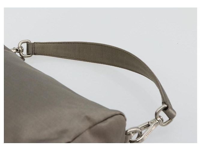 PRADA Handpouch aus Satin Grau Silber Authentisch 182660A Braun - Ansicht 8