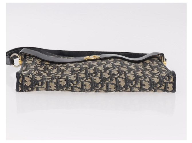 Borsa a tracolla Christian Dior Trotter Canvas Blu Navy Oro Auth 182609 D'oro - vista 10