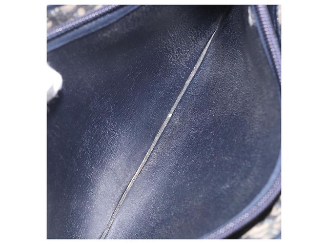 Borsa a tracolla Christian Dior Trotter Canvas Blu Navy Oro Auth 182609 D'oro - vista 24