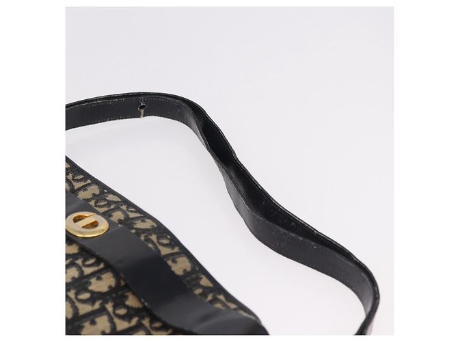 Borsa a tracolla Christian Dior Trotter Canvas Blu Navy Oro Auth 182609 D'oro - vista 8