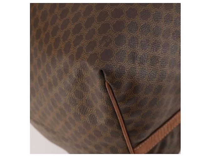 Céline CELINE Macadam Canvas Boston Bag PVC Leder Braun Gold Auth 180687 Golden - Ansicht 11