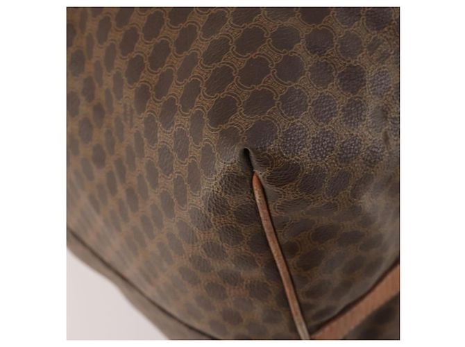 Céline CELINE Macadam Canvas Boston Bag PVC Leder Braun Gold Auth 180687 Golden - Ansicht 13