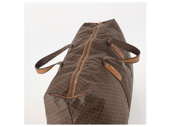 Céline CELINE Macadam Canvas Boston Bag PVC Leder Braun Gold Auth 180687 Golden - Ansicht 6