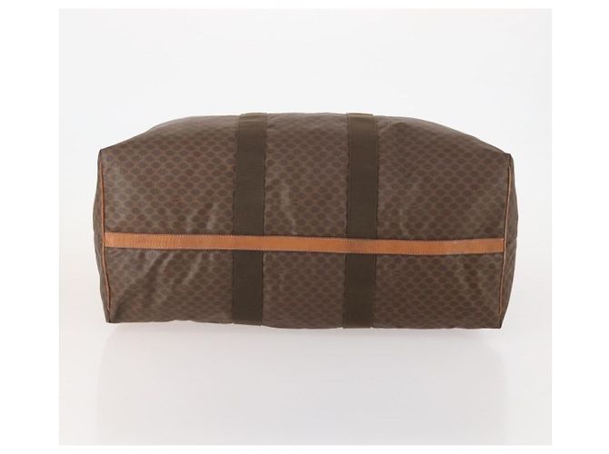 Céline CELINE Macadam Canvas Boston Bag PVC Leder Braun Gold Auth 180687 Golden - Ansicht 9
