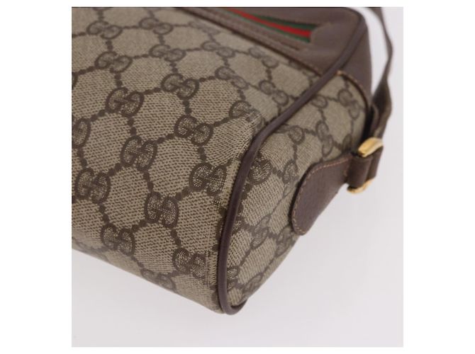 Borsa a tracolla GUCCI GG Supreme Web Sherry Line PVC Beige Red Auth 184470 Rosso - vista 11