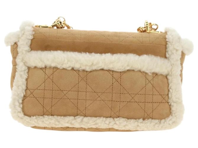 Christian Dior Caro Chain Schultertasche Mouton Beige Gold Auth ka4579SM Golden - Ansicht 3
