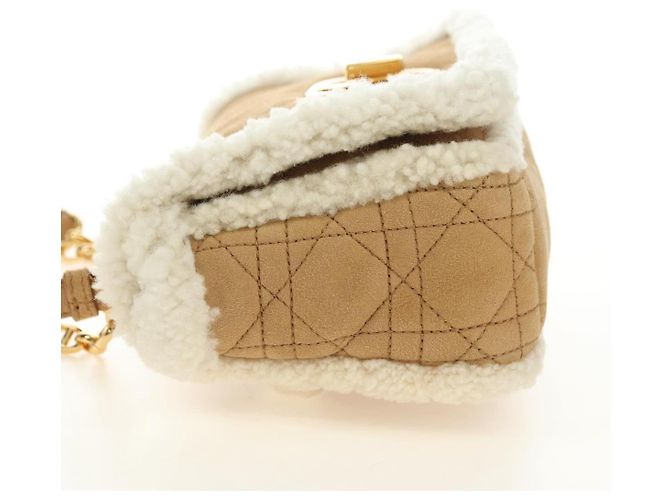 Christian Dior Caro Chain Schultertasche Mouton Beige Gold Auth ka4579SM Golden - Ansicht 4