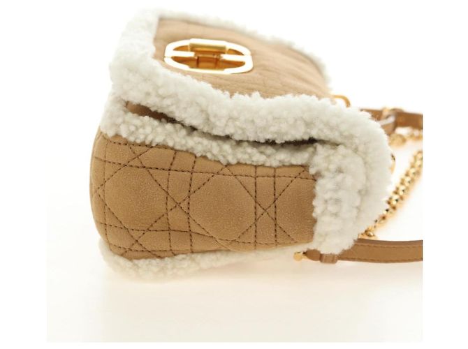 Christian Dior Caro Chain Schultertasche Mouton Beige Gold Auth ka4579SM Golden - Ansicht 5
