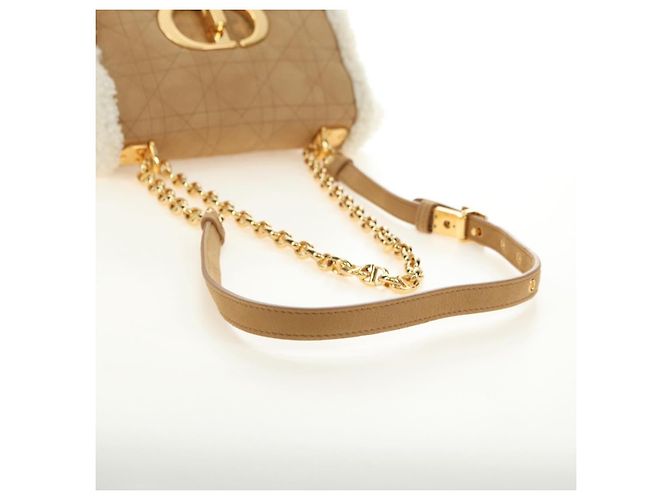 Christian Dior Caro Chain Schultertasche Mouton Beige Gold Auth ka4579SM Golden - Ansicht 7