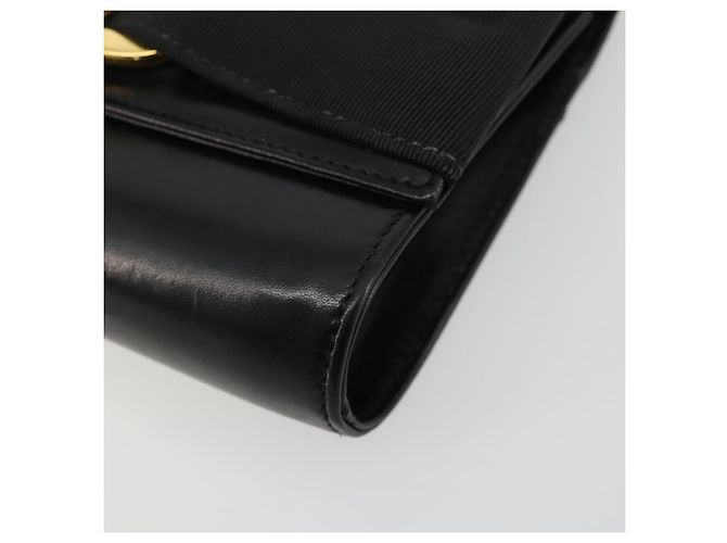 Borsa a Spalla Salvatore Ferragamo Vala Chain in Pelle Nera e Oro Auth 183025 Nero D'oro - vista 10