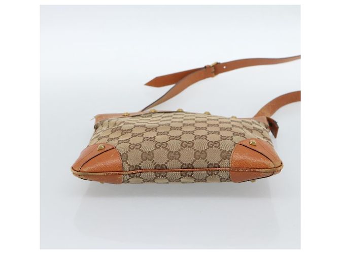 Borsa a Spalla GUCCI GG Canvas Beige Oro 120893 Auth 183669 D'oro - vista 9