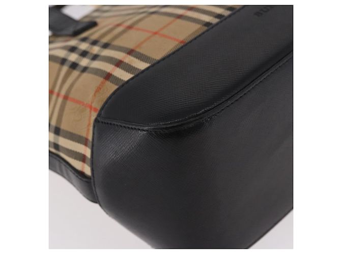 Borsa BURBERRY Nova Check in tela Beige Gold Auth 183831 D'oro - vista 10