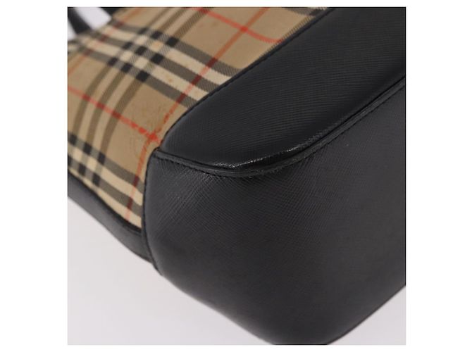 Borsa BURBERRY Nova Check in tela Beige Gold Auth 183831 D'oro - vista 12