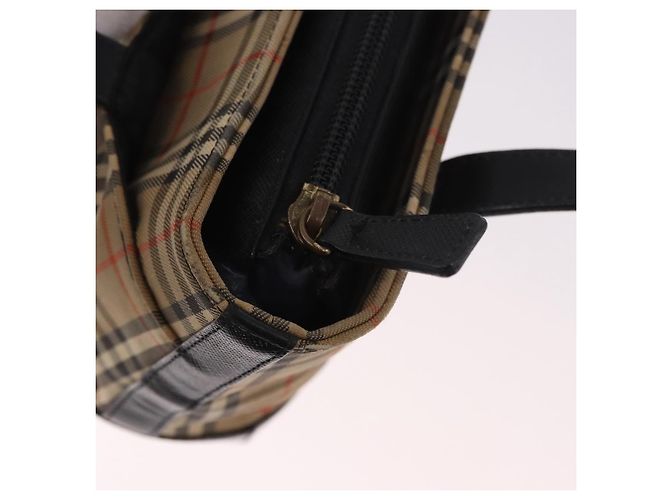 Borsa BURBERRY Nova Check in tela Beige Gold Auth 183831 D'oro - vista 15