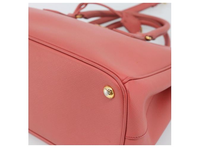 Bolsa PRADA Galleria em couro Safiano 2way Rosa Ouro Auth 183648V Dourado - vista 12