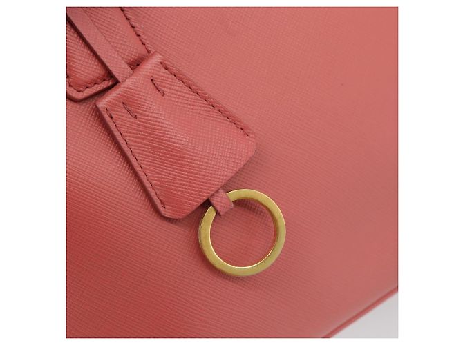 Bolsa PRADA Galleria em couro Safiano 2way Rosa Ouro Auth 183648V Dourado - vista 16