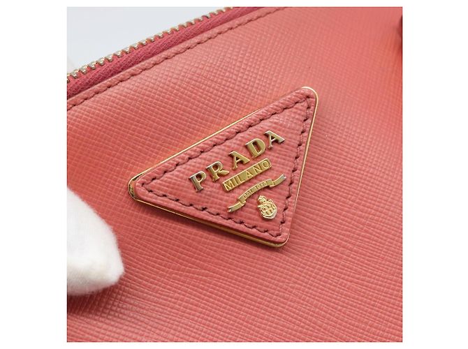 Bolsa PRADA Galleria em couro Safiano 2way Rosa Ouro Auth 183648V Dourado - vista 17