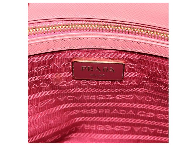 Bolsa PRADA Galleria em couro Safiano 2way Rosa Ouro Auth 183648V Dourado - vista 18