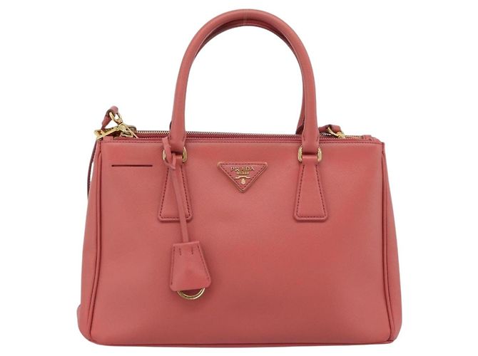 Bolsa PRADA Galleria em couro Safiano 2way Rosa Ouro Auth 183648V Dourado - vista 2