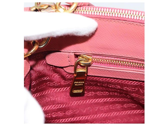 Bolsa PRADA Galleria em couro Safiano 2way Rosa Ouro Auth 183648V Dourado - vista 22