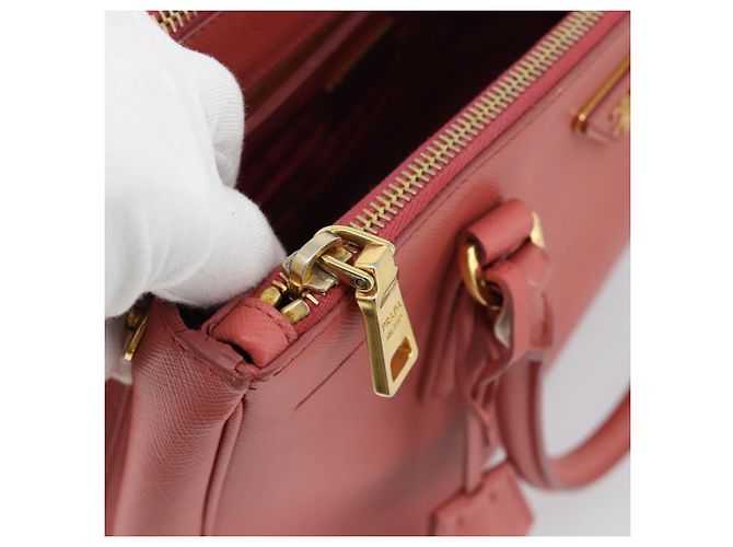Bolsa PRADA Galleria em couro Safiano 2way Rosa Ouro Auth 183648V Dourado - vista 24