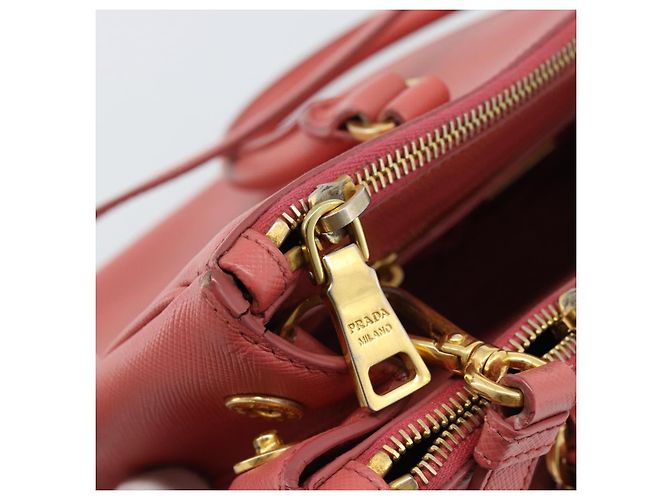 Bolsa PRADA Galleria em couro Safiano 2way Rosa Ouro Auth 183648V Dourado - vista 26