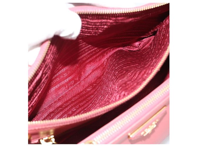 Bolsa PRADA Galleria em couro Safiano 2way Rosa Ouro Auth 183648V Dourado - vista 27