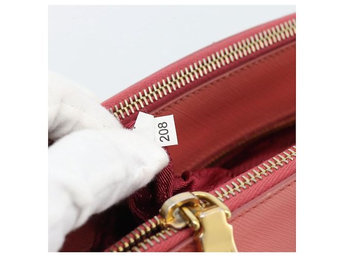 Bolsa PRADA Galleria em couro Safiano 2way Rosa Ouro Auth 183648V Dourado - vista 29