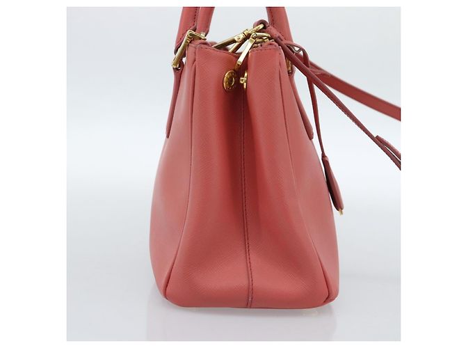 Bolsa PRADA Galleria em couro Safiano 2way Rosa Ouro Auth 183648V Dourado - vista 4