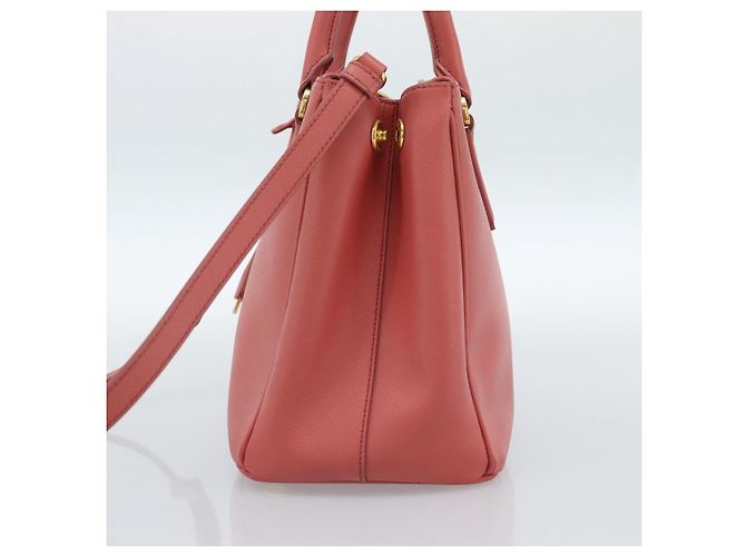 Bolsa PRADA Galleria em couro Safiano 2way Rosa Ouro Auth 183648V Dourado - vista 5