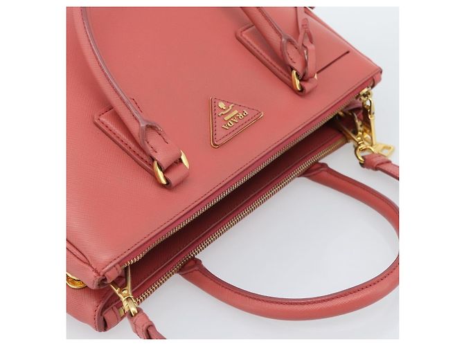 Bolsa PRADA Galleria em couro Safiano 2way Rosa Ouro Auth 183648V Dourado - vista 6