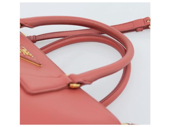 Bolsa PRADA Galleria em couro Safiano 2way Rosa Ouro Auth 183648V Dourado - vista 8