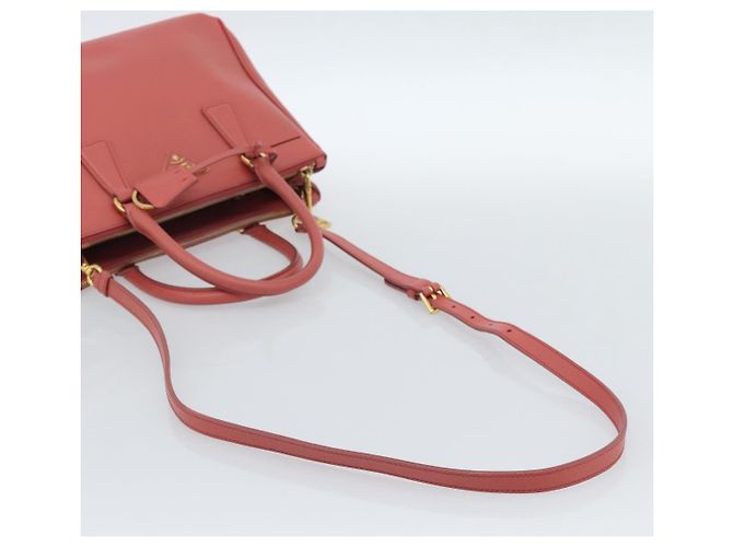 Bolsa PRADA Galleria em couro Safiano 2way Rosa Ouro Auth 183648V Dourado - vista 9