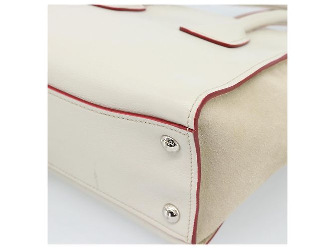 Borsa PRADA in pelle 2way Bianco Argento Auth 183712M - vista 14