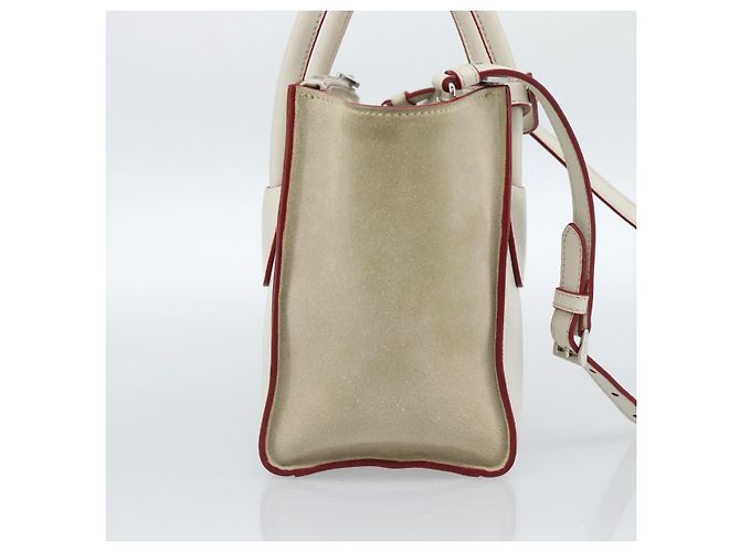 Borsa PRADA in pelle 2way Bianco Argento Auth 183712M - vista 4