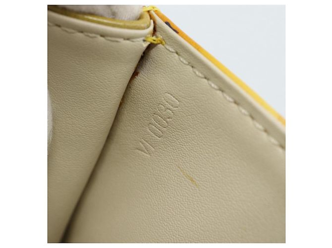 LOUIS VUITTON Monogram Vernis Pochette Fleur Bag Yellow M91118 LV Auth ka4561 Giallo - vista 12