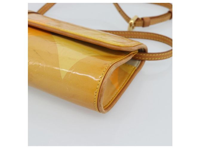 LOUIS VUITTON Monogram Vernis Pochette Fleur Bag Yellow M91118 LV Auth ka4561 Giallo - vista 14