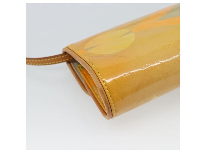 LOUIS VUITTON Monogram Vernis Pochette Fleur Bag Yellow M91118 LV Auth ka4561 Giallo - vista 17