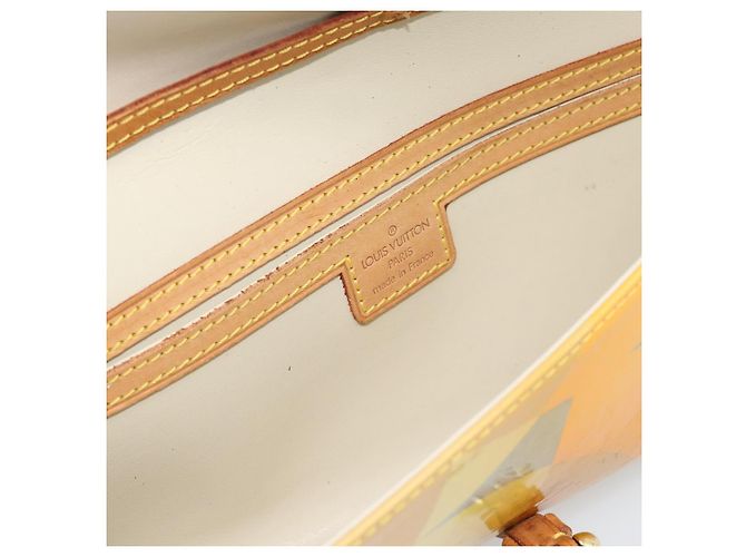 LOUIS VUITTON Monogram Vernis Pochette Fleur Bag Yellow M91118 LV Auth ka4561 Giallo - vista 18