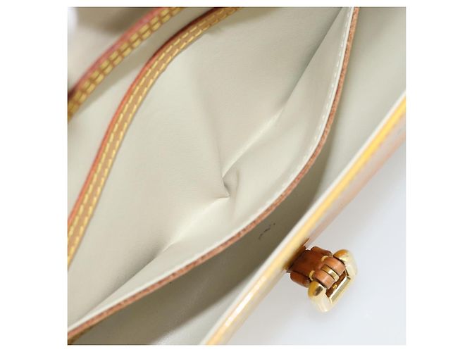 LOUIS VUITTON Monogram Vernis Pochette Fleur Bag Yellow M91118 LV Auth ka4561 Giallo - vista 21