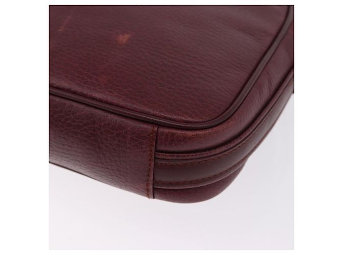CARTIER Must Line Shoulder Bag Leather Bordeaux Gold Auth gh2065 Golden Dark red - view 14